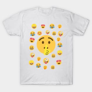 Funny Emoji Sticker Smile Happy Emotion Secret T-Shirt